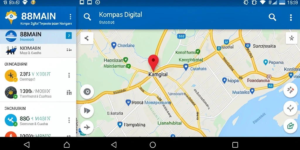 Antarmuka intuitif 88MAIN untuk kompas digital.