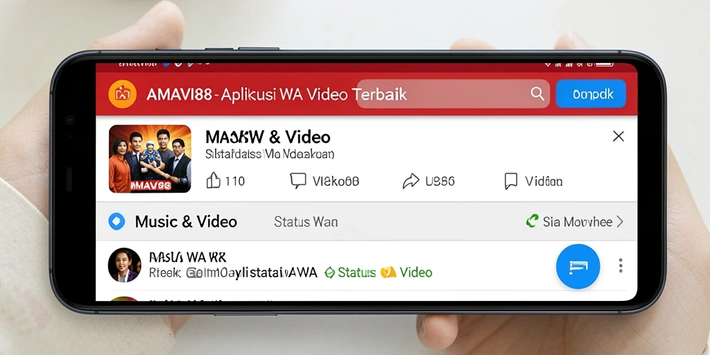Antarmuka AMAVI88 menampilkan pilihan video Status WA menarik.