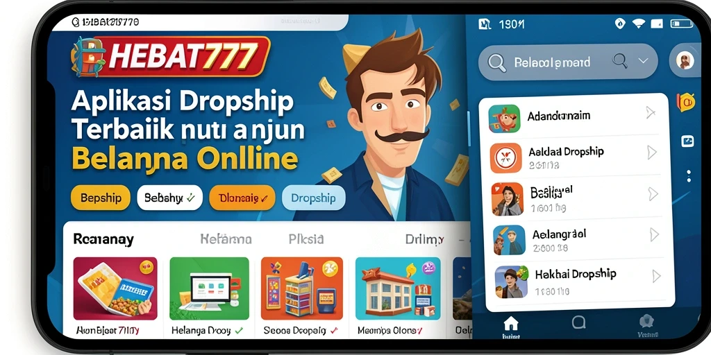 Tampilan antarmuka HEBAT777 yang intuitif dan fungsional untuk Dropship.