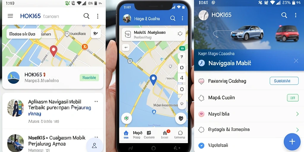 Antarmuka HOKI65 yang sederhana untuk navigasi mobil.