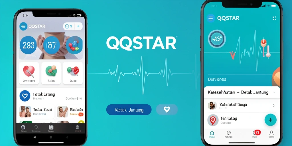 Tampilan antarmuka aplikasi detak jantung QQSTAR yang menarik.
