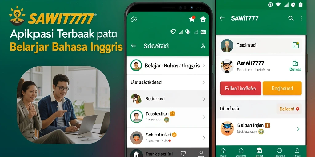 Tampilan antarmuka SAWIT777 yang intuitif dan menarik untuk belajar Bahasa Inggris.
