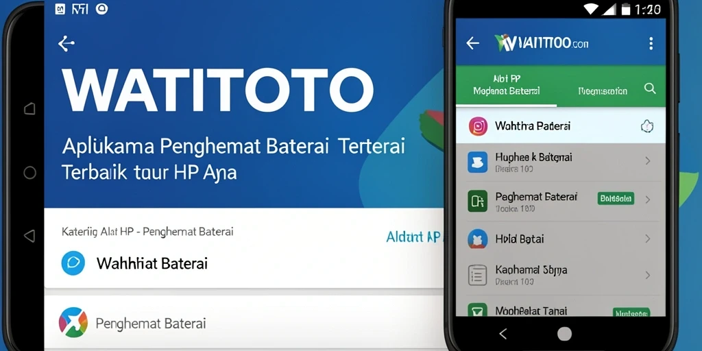 Tampilan antarmuka utama WATITOTO dengan fitur Penghemat Baterai yang intuitif.